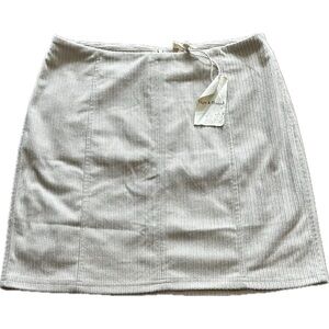 Hem & Thread Beige Skirt Size Small Corduroy Material Inner Lined
